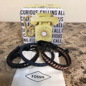 Fossil Leather Bracelets (Set of 3)